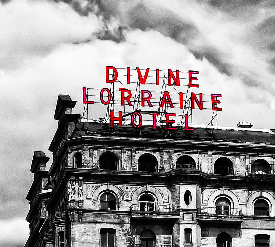 Divine Lorraine Hotel Marquee Photograph by Bill Cannon