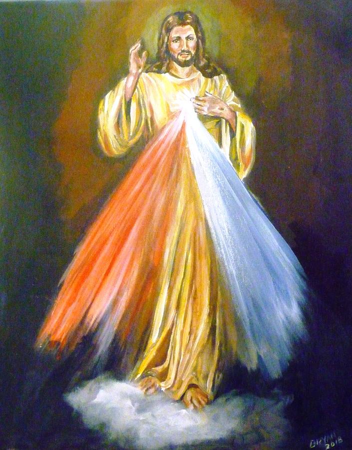Divine Mercy Painting by Bryan Bustard