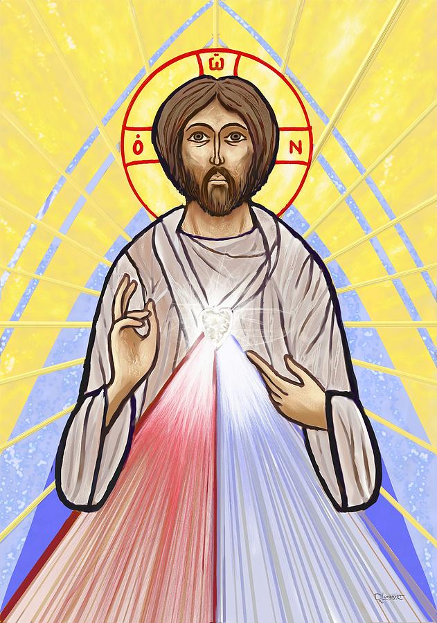 Divine Mercy Icon Style Painting by David Luebbert