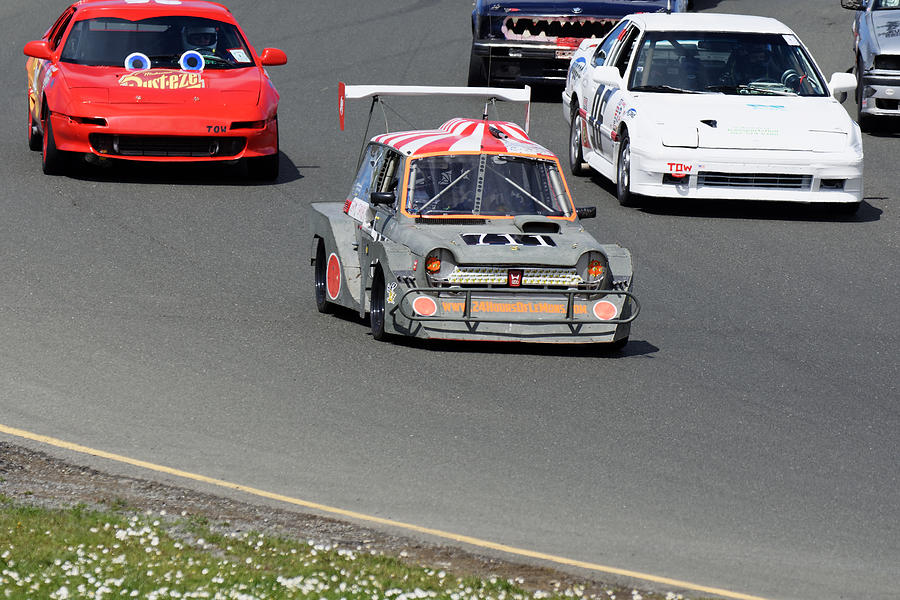Divine Wind -- Honda N600 -More or Less- at the 24 Hours of LeMons Race, Sonoma California Photograph by Darin Volpe