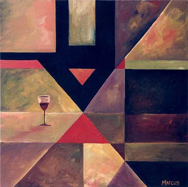 Wine Abstract Painting - Divine Wine by Leslie Marcus Wine Abstract Painting - Divine Wine by Leslie Marcus