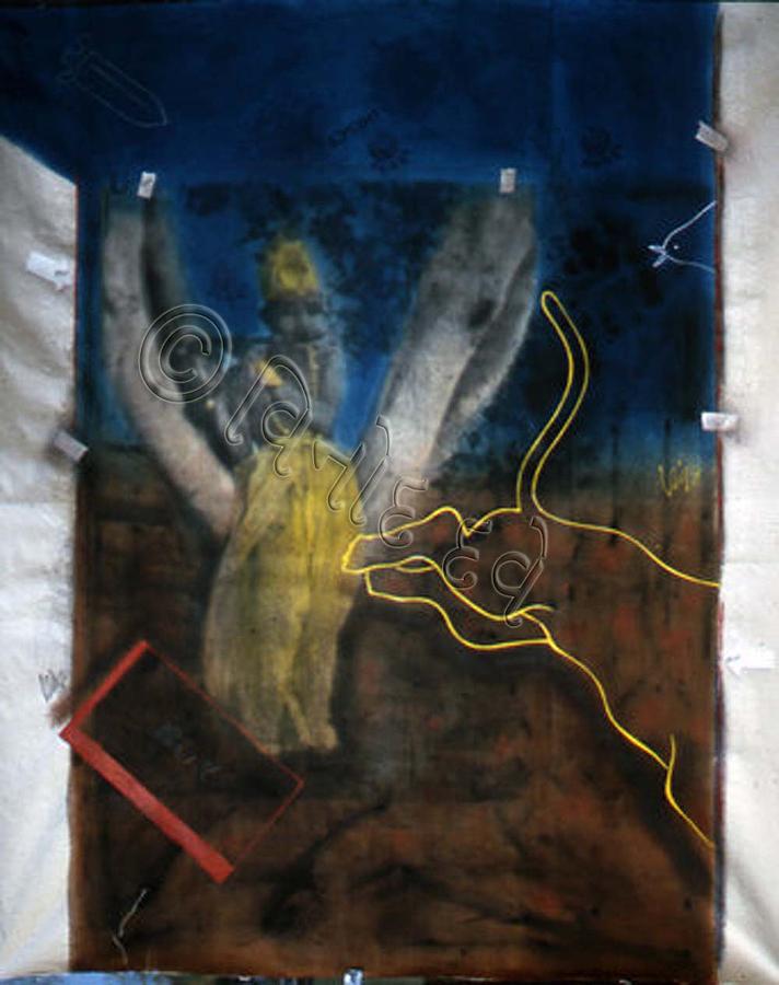 Spiritual Mixed Media - Divine Witness by Vinod Dave