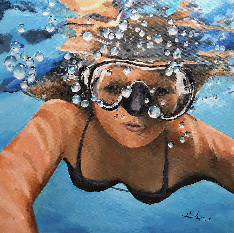 Diving Painting by Alan Lakin