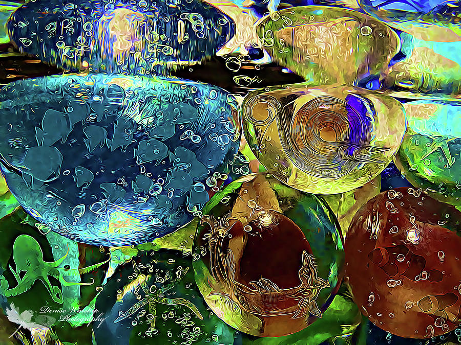 Diving Bubbles Digital Art by Denise Winship