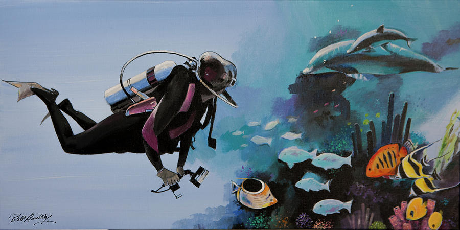 Diving into Beauty Painting by Bill Dunkley