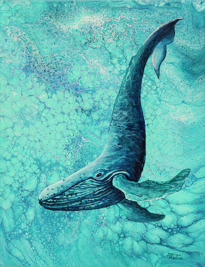 Diving Into Blue Painting by Darice Machel McGuire