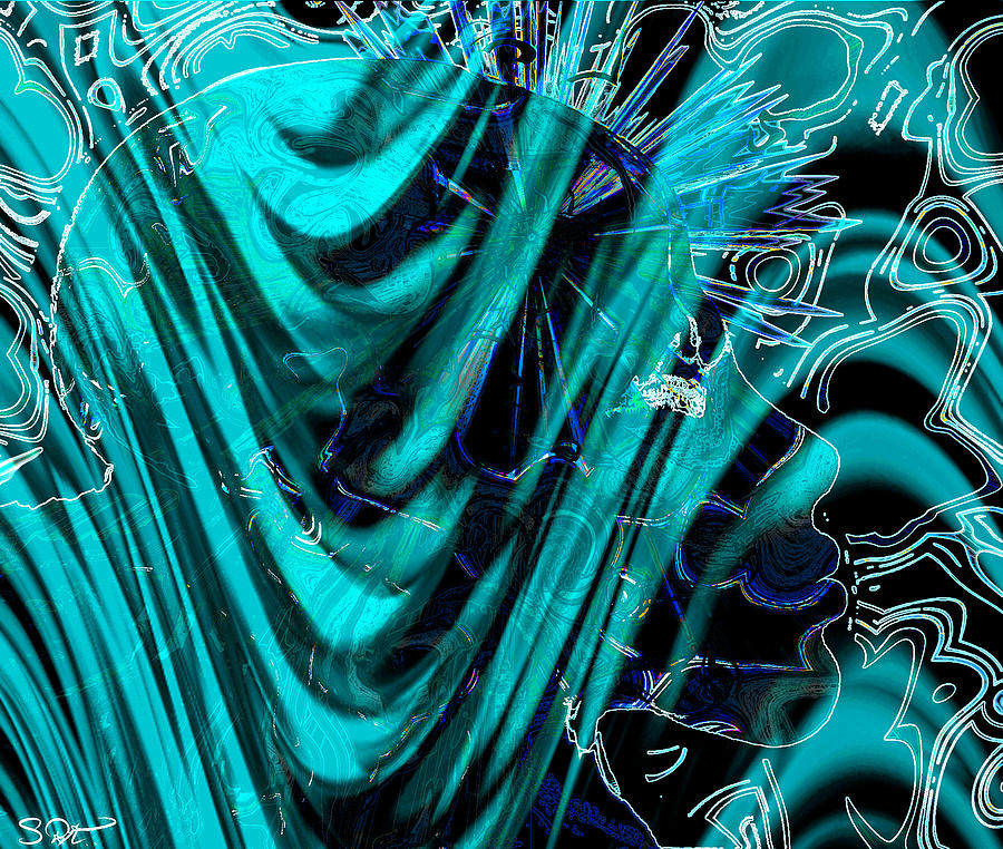 Abstract Digital Art - Divinity Dreams in green by Abstract Angel Artist Stephen K