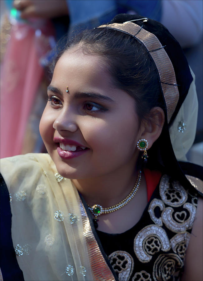 Diwali Festival NYC 2017 Girl in Taditional Dress Photograph by Robert Ullmann