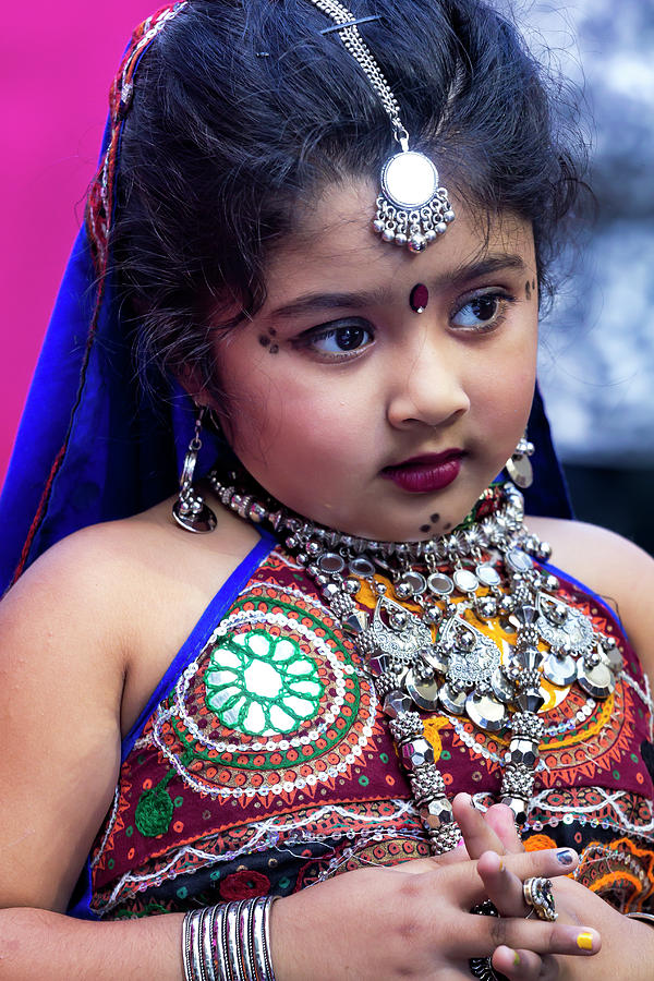 Diwali Festival NYC 2017 Girl in Traditional Dress Photograph by Robert Ullmann