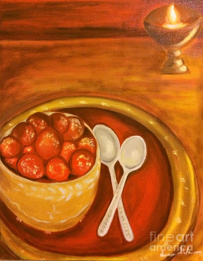 Diwali Sweets Painting by Brindha Naveen