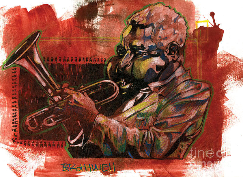 Jazz Painting - Dizzy by Brian  Rothwell NVG