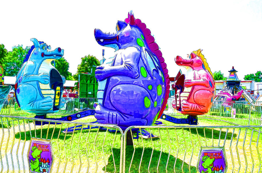 Summer Painting - Dizzy Dragon Ride 3 by Jeelan Clark