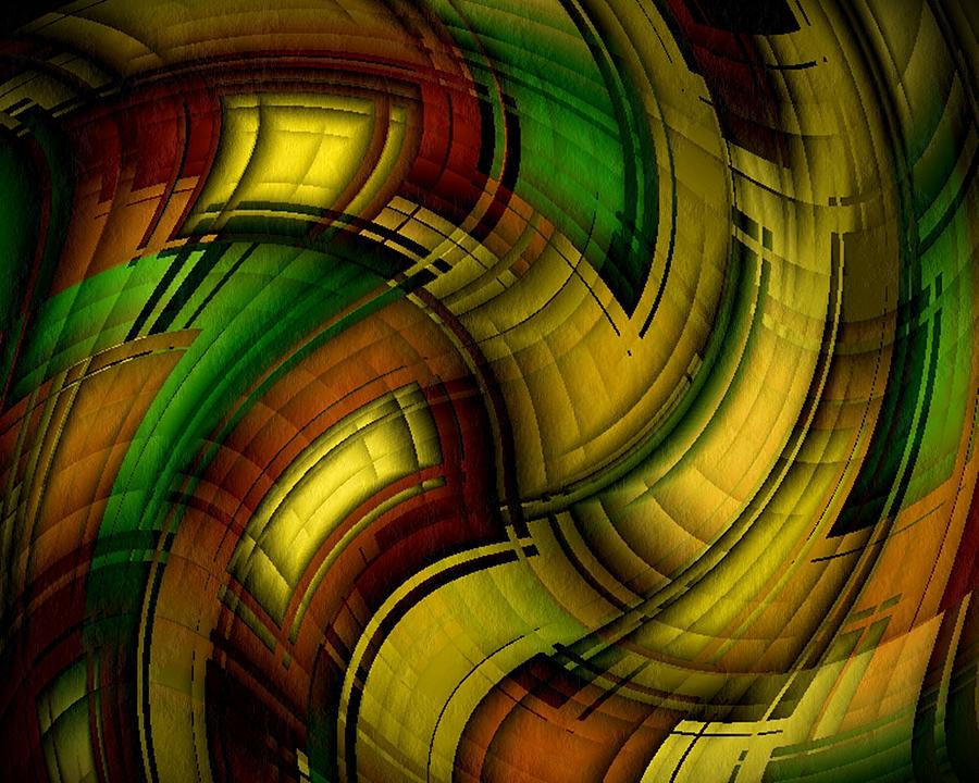 Abstract Digital Art - Dizzy Plaid by Terry Mulligan