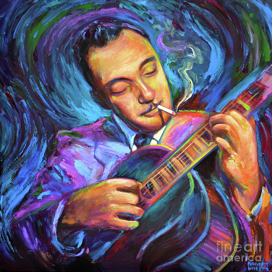 Django Painting - Django Reinhardt by Robert Phelps Django Painting - Django Reinhardt by Robert Phelps
