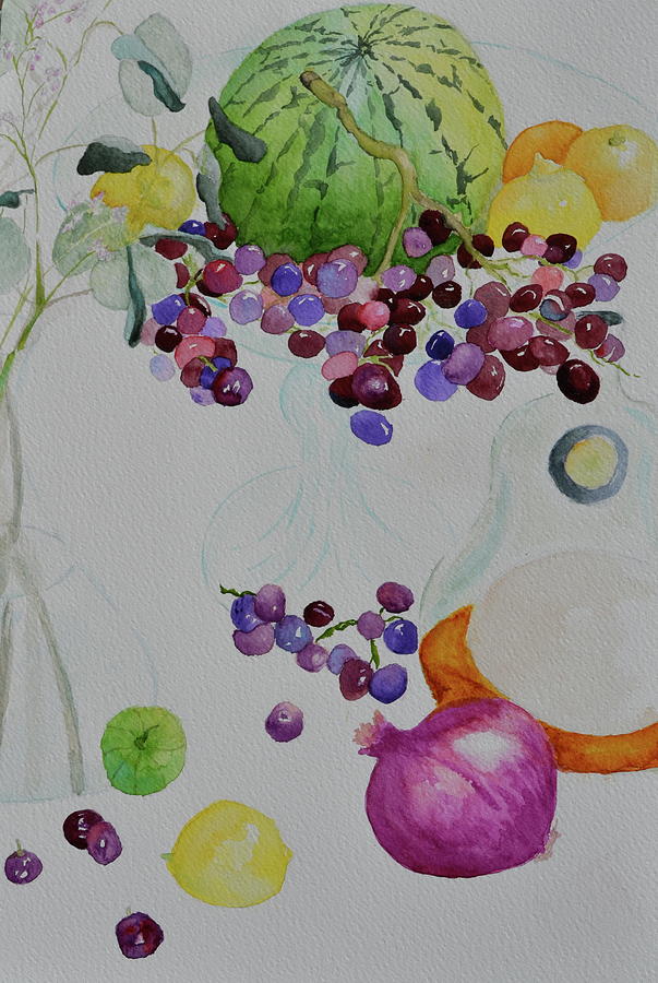 Djangos Grapes Painting by Beverley Harper Tinsley