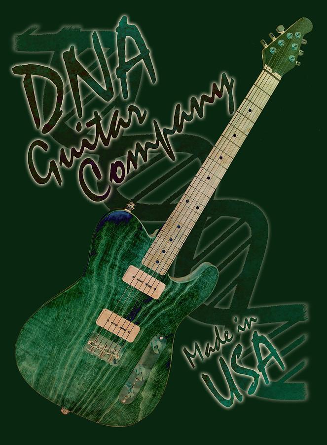 DNA Guitar Shirt 3 Digital Art by WB Johnston