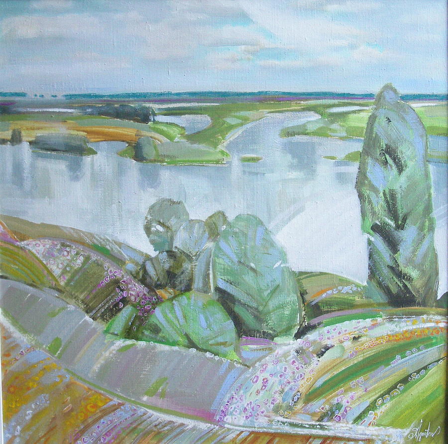 Dnepro river Painting by Sergey Ignatenko