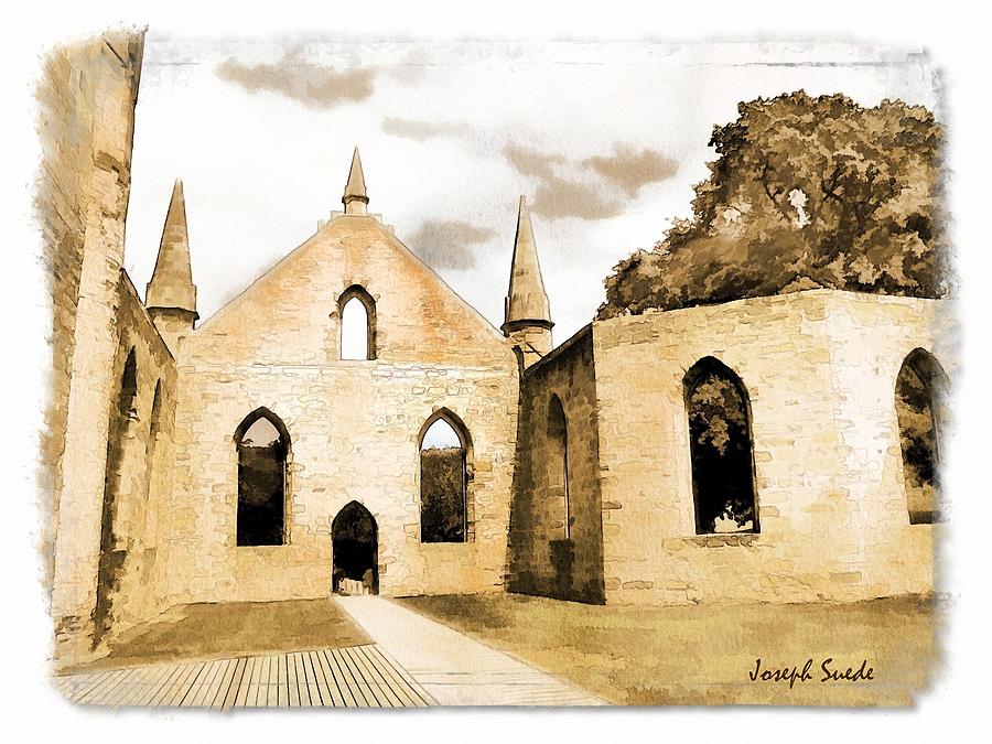 DO-00248 Church at Port Arthur Photograph by Digital Oil - Fine Art America