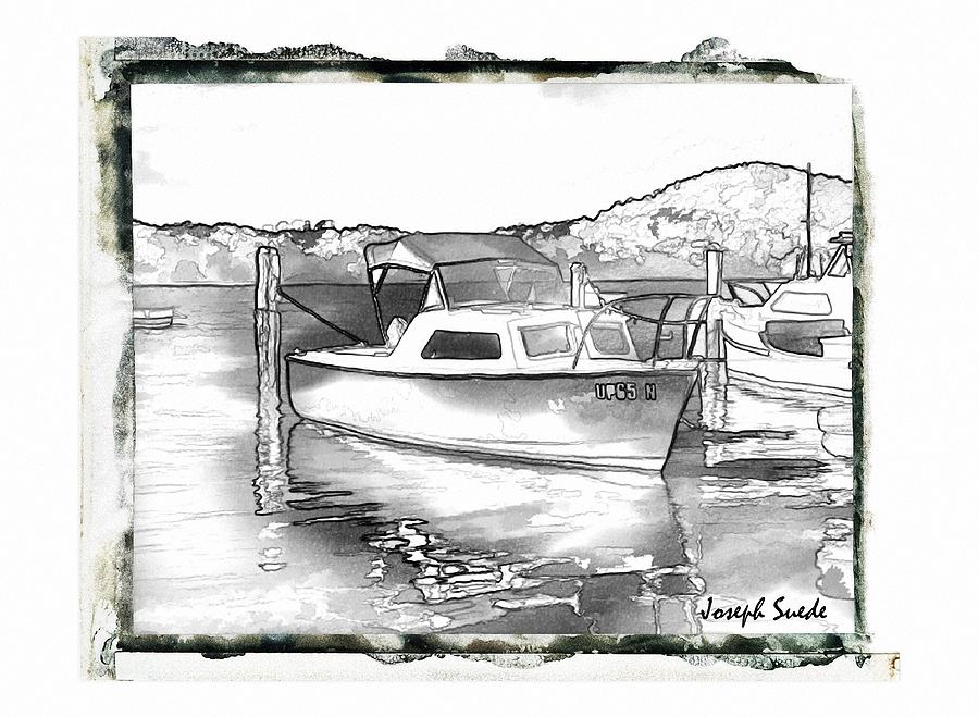 Black And White Photograph - DO-00250 a Boat by Digital Oil