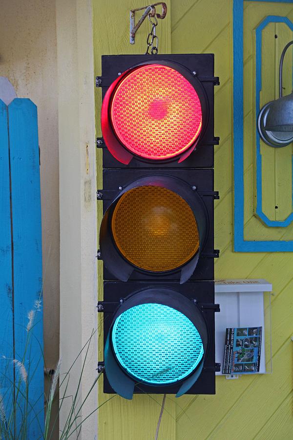 Traffic Light Photograph - Do I Stay or Do I Go by Michiale Schneider