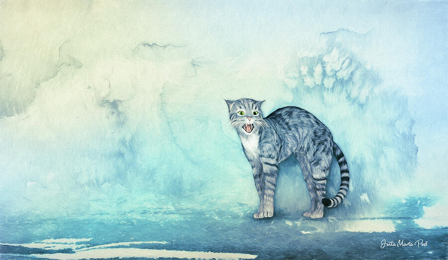Cat Digital Art - Do not Come Closer by Jutta Maria Pusl