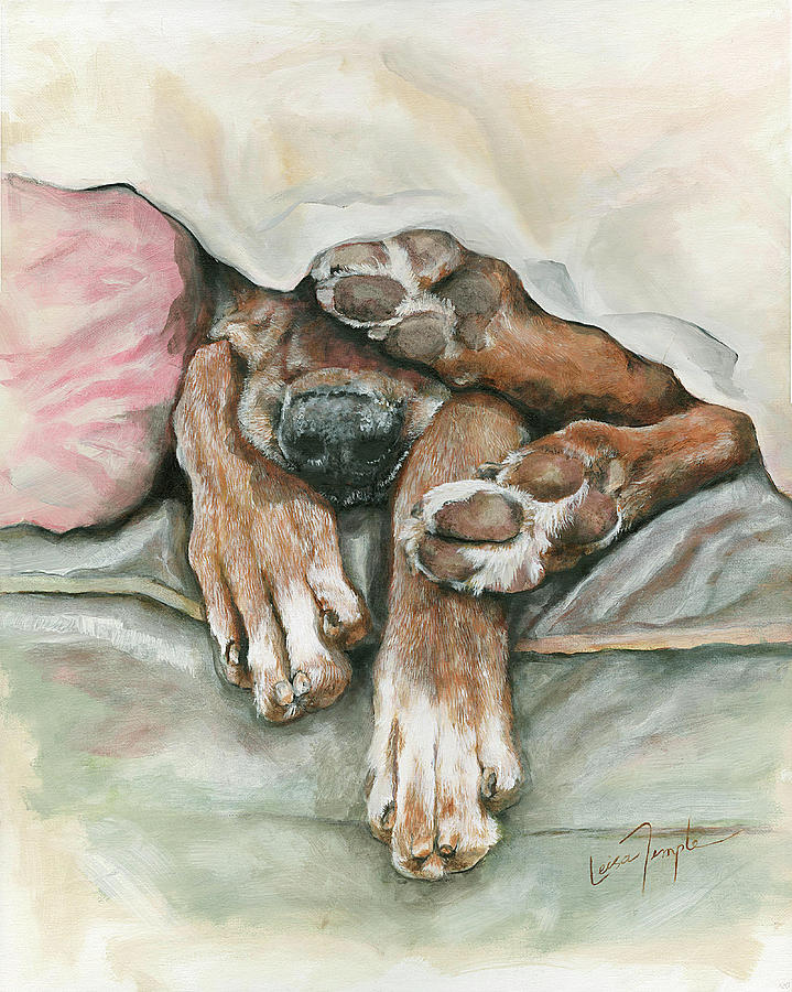 Dog Painting - Do Not Disturb by Leisa Temple