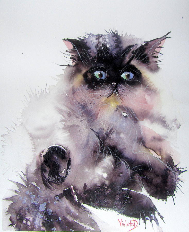 Do Not Disturb Painting - Do not disturb Meow by Violeta Damjanovic-Behrendt Do Not Disturb Painting - Do not disturb Meow by Violeta Damjanovic-Behrendt