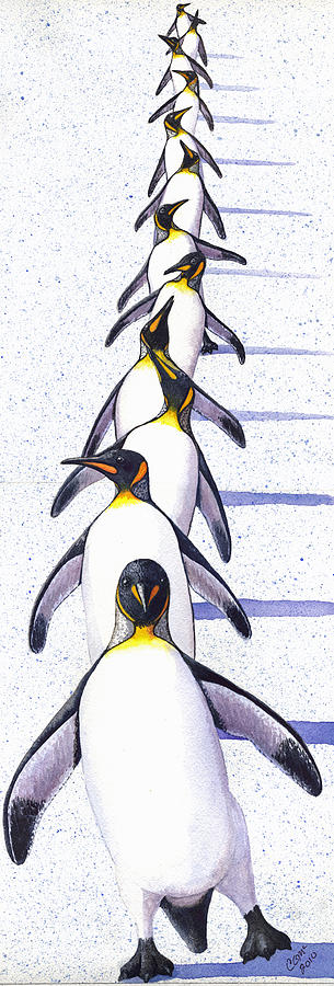 Penguin Painting - Do The Shuffle by Catherine G McElroy