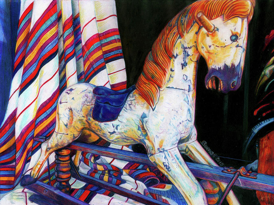 Rocking Horse Drawing - Do You Remember by Buena Johnson Rocking Horse Drawing - Do You Remember by Buena Johnson