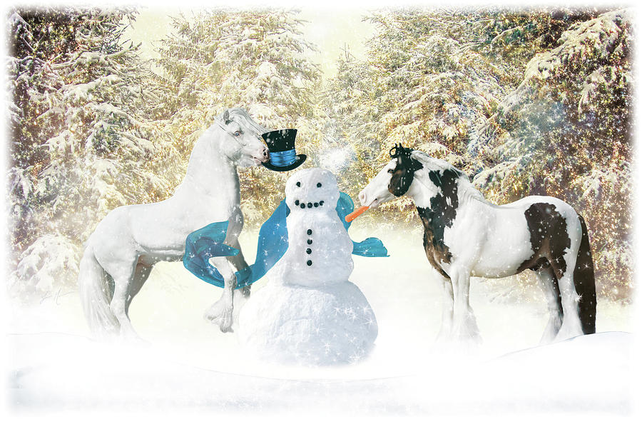 Horse Photograph - Do You Want To Build A Snowman? by Jamie Mammano