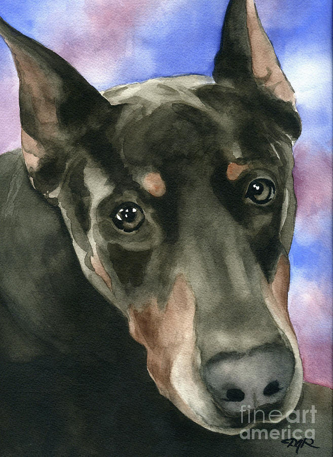 Dog Painting - Doberman Pinscher by David Rogers