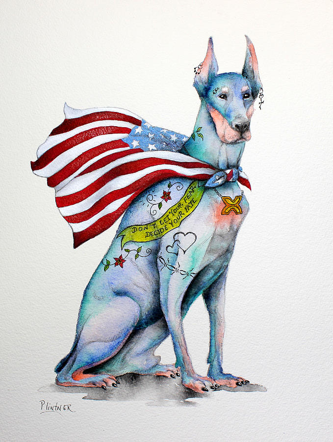 Doberman Napolean Painting by Patricia Lintner