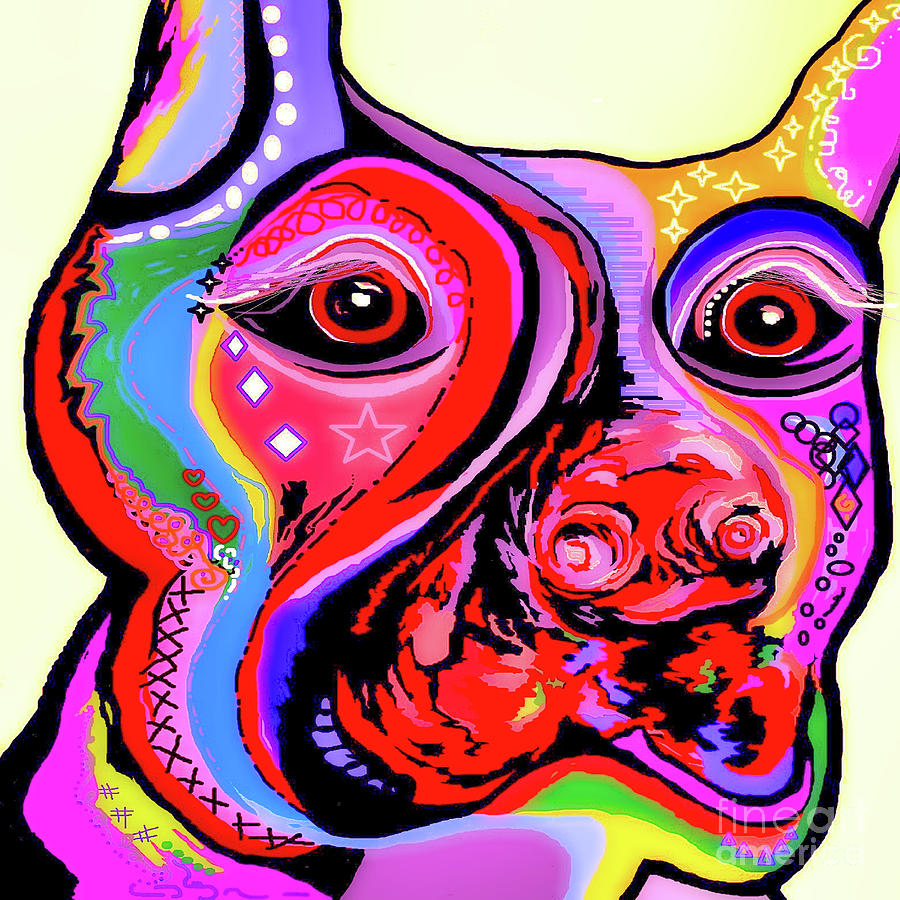 Doberman Pinscher Close Up Bright Colors Painting by Eloise Schneider ...