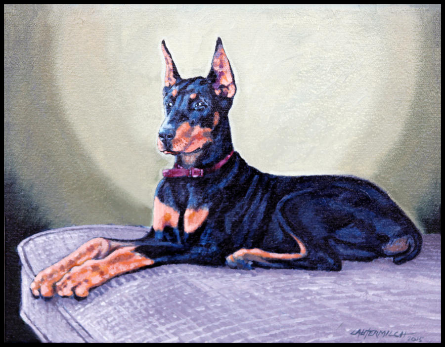Doberman Pinscher for Teri Painting by John Lautermilch