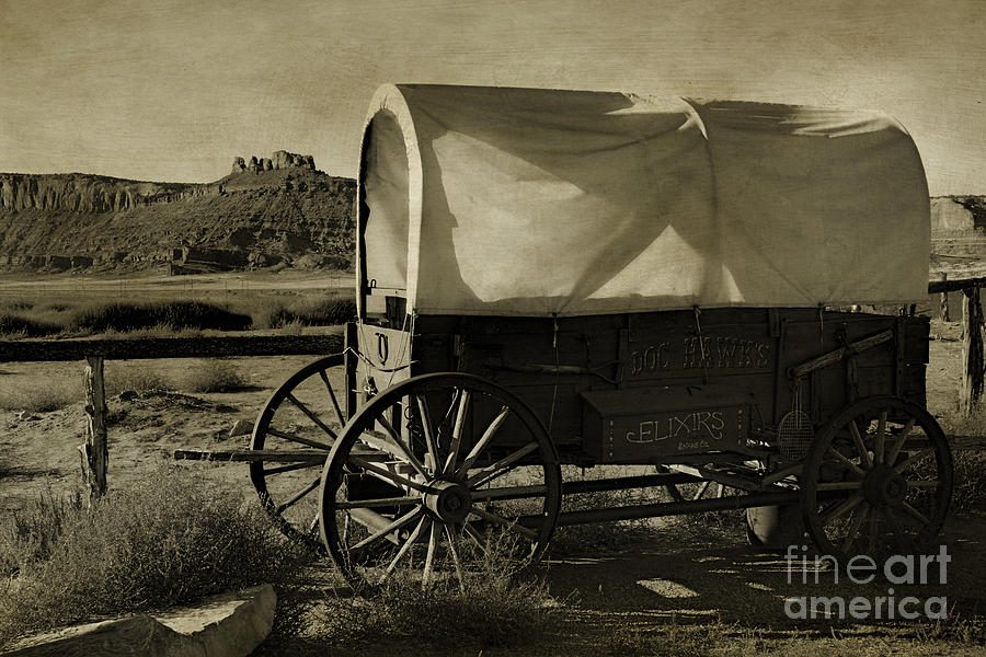 Doc Hawks Elixirs Covered Wagon Photograph by Priscilla Burgers