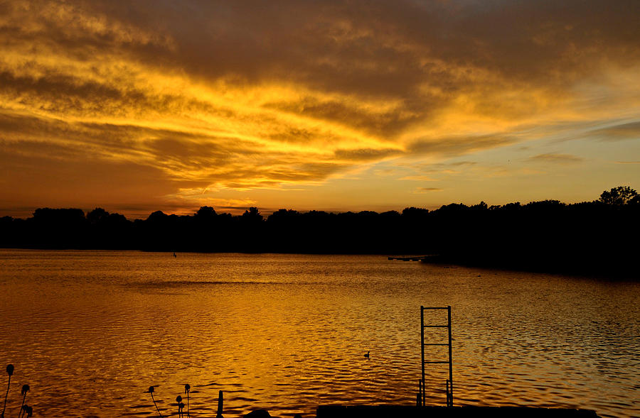 Sunset Photograph - Dock at Sunset by Lyle  Huisken