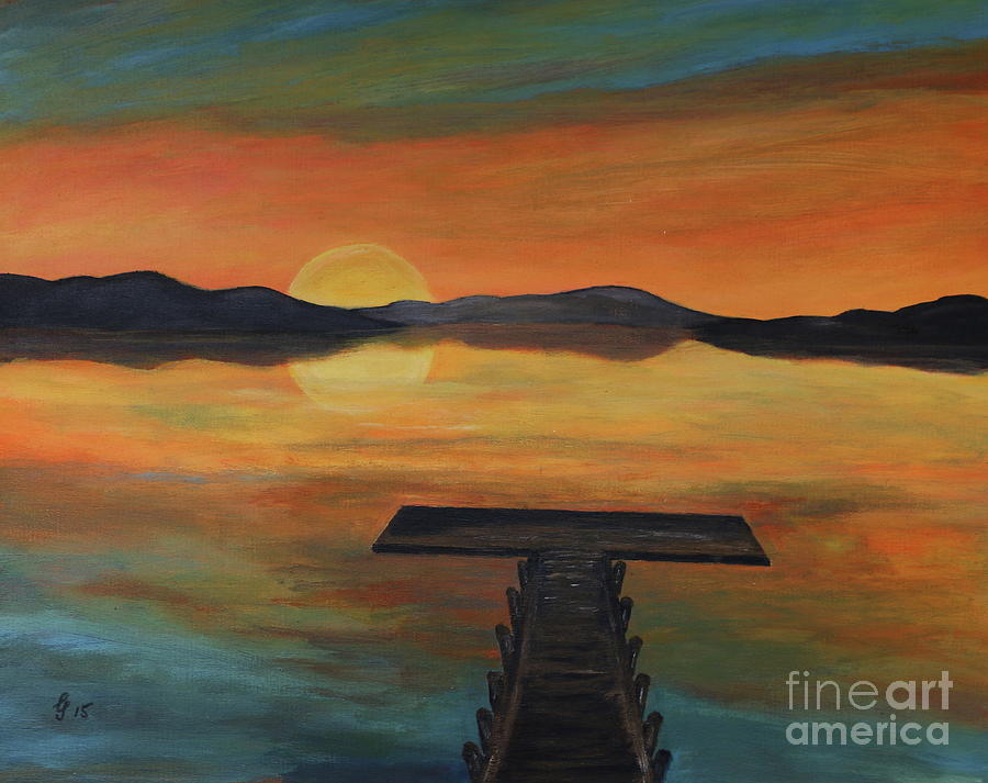 Paradise Painting - Dock at the Bay  by Christiane Schulze Art And Photography