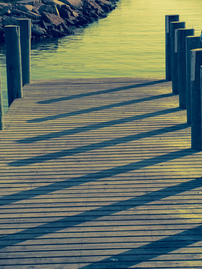 Dock In Green Shadows Photograph by Tony Grider