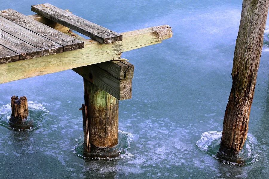 Dock to Nowhere in Ice 2017 Photograph by Mary Bedy