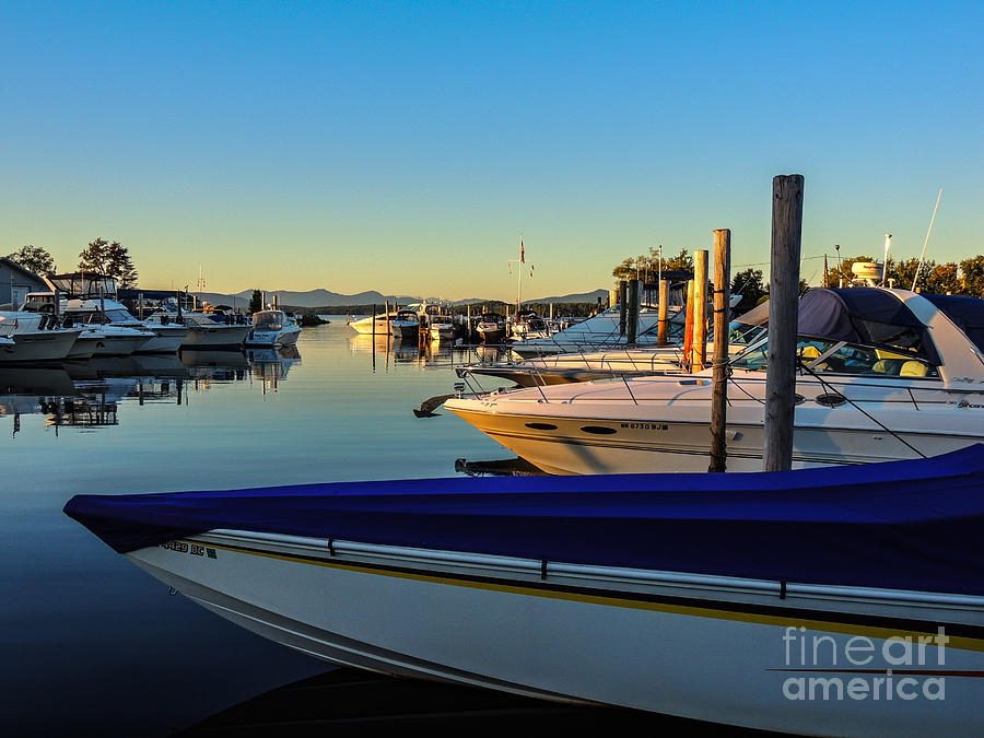 Boat Photograph - Docked in Gilford, N H by Mim White