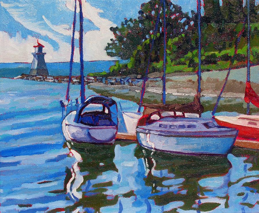 Docked in the Saugeen Painting by Phil Chadwick