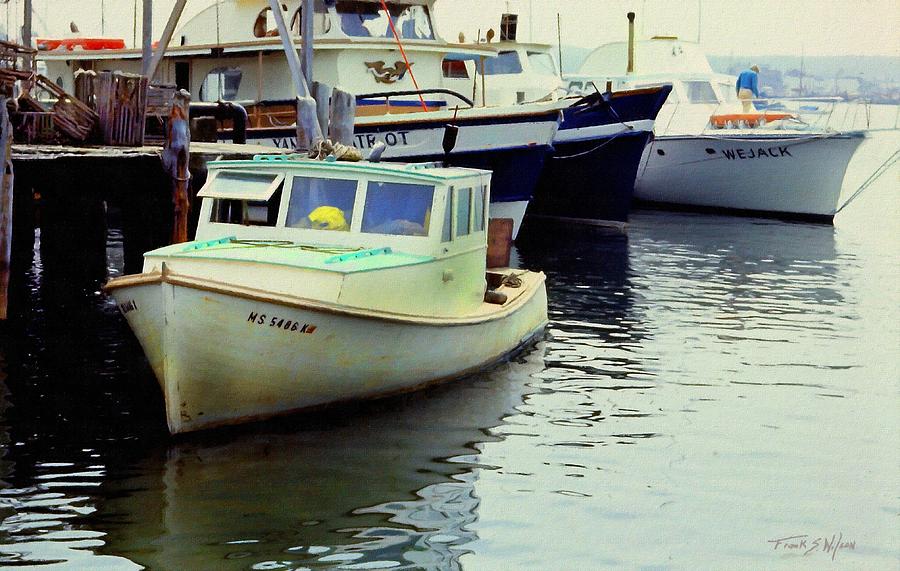 Docked Lobster Boats in Gloucester Photograph by Frank Wilson
