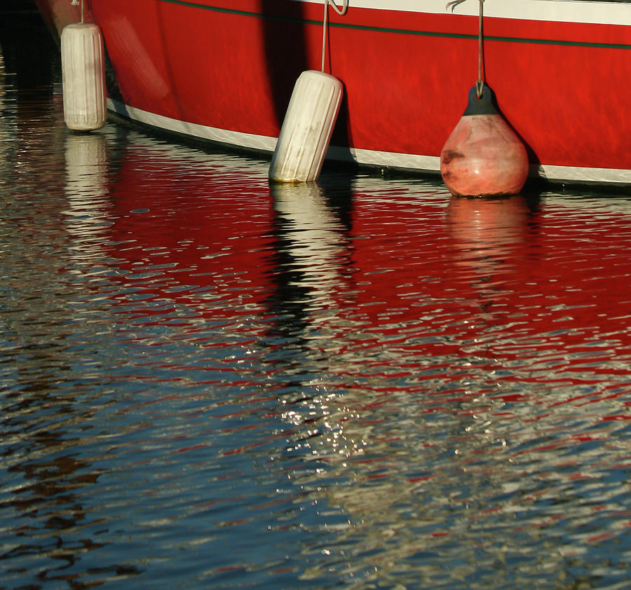 Docked Red Boat by Melodie Douglas Docked Red Boat by Melodie Douglas