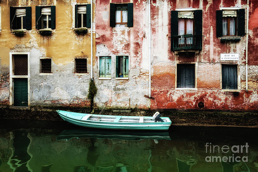 Docked Venice Boat Photograph