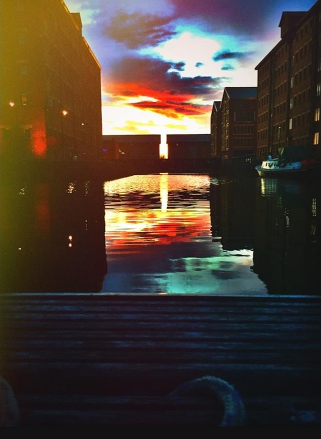 Sunset Photograph - Dockland sun down by Trystan Oldfield