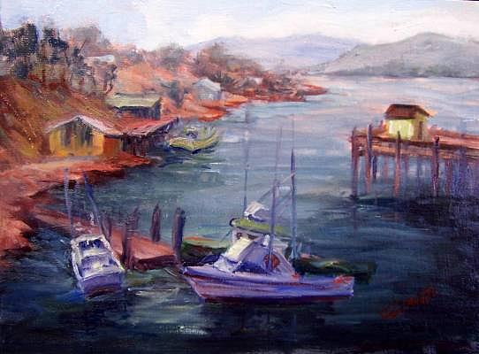 Dockside Painting by Geri Acosta - Pixels