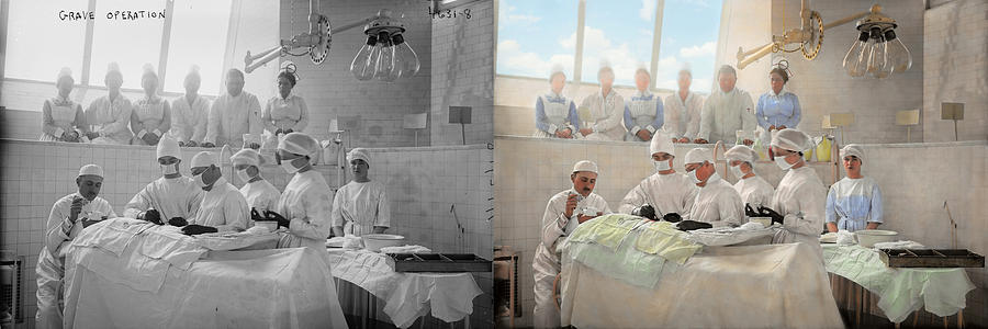 Doctor - Operation Theatre 1905 - Side by Side Photograph by Mike Savad