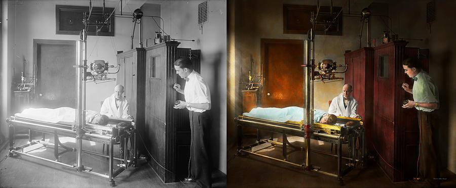 Doctor - X-Ray - In the doctors care 1920 Side by Side Photograph by Mike Savad
