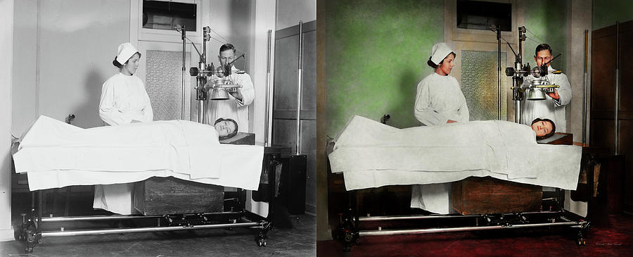 Doctor - Xray - Getting my head examined 1920 - Side by Side Photograph by Mike Savad