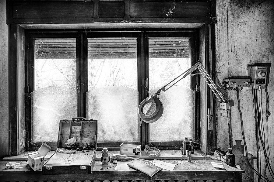 Doctors cabinet detail - abandoned building Photograph by Dirk Ercken